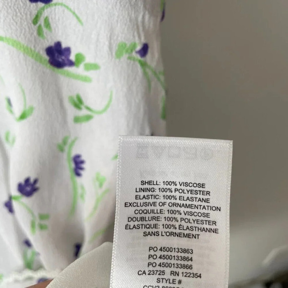 Aritzia Sunday Best Payton Sweetheart Midi Dress White Purple Floral Size 2 - Picture 8 of 8